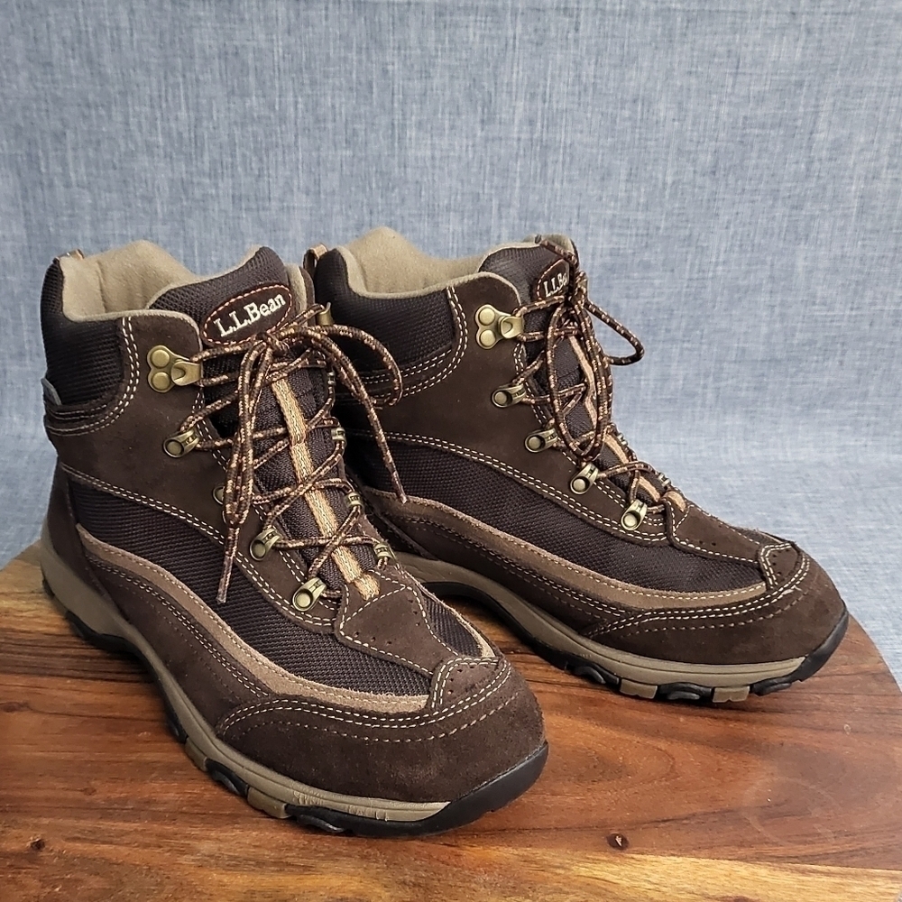 LL BEAN Primaloft Hiking Boot Tek2.5 Waterproof System Brown Women's Size 9.5